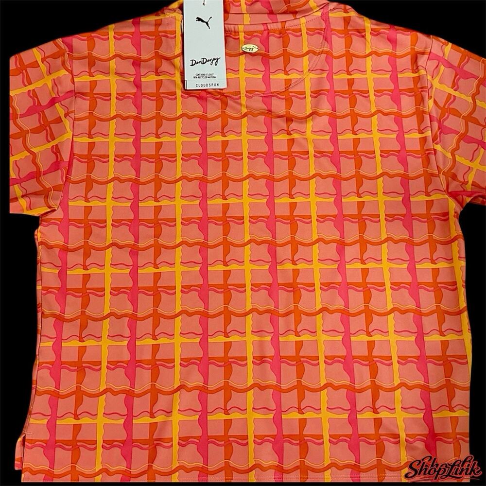 Puma Dani Dazey Cloudspun Mock Neck Shirt Pink Orange XS NWT